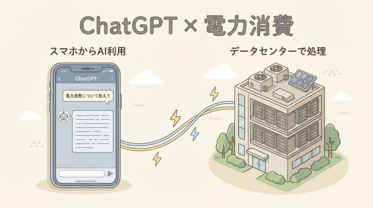 ChatGPTの電力消費はGoogle検索の何倍？AIの電力問題を「1回の質問」から構造で理解する