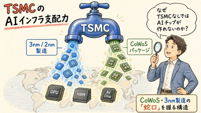 【図解】TSMCのAIインフラ支配力｜CoWoS・3nm製造の「蛇口」を握る構造を解説