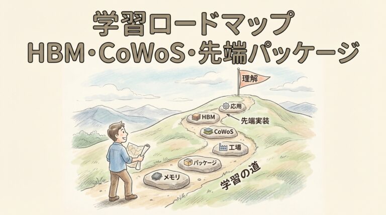 【完全図解】HBM・CoWoS・先端パッケージの学習ロードマップ｜どの順番で理解すればいいか