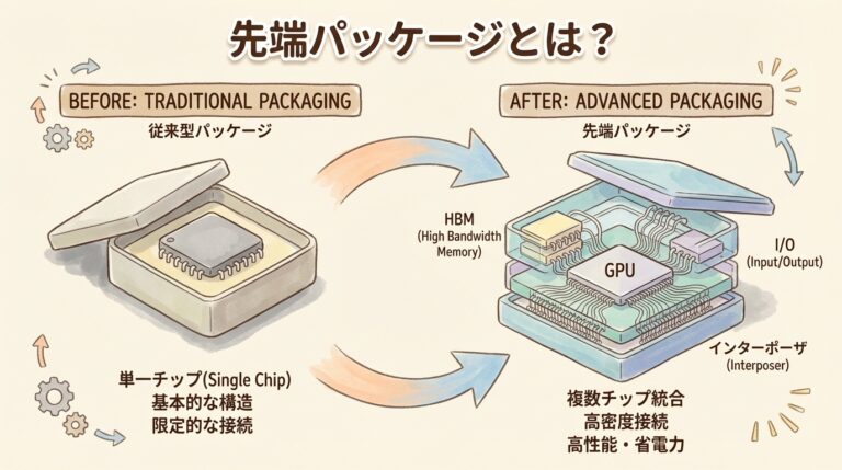 【完全図解】先端パッケージとは？AIチップの「組み立て方」が変わった理由