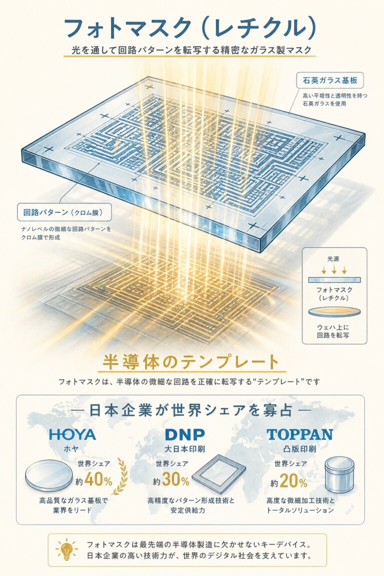 【完全図解】フォトマスク・レチクルとは？日本企業が世界寡占の半導体「型紙」