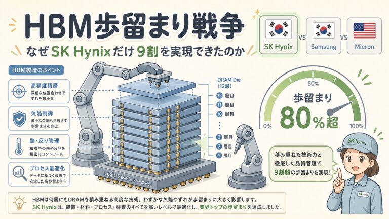 【完全図解】HBM歩留まり戦争｜なぜSK Hynixだけ「9割」を実現できたのか