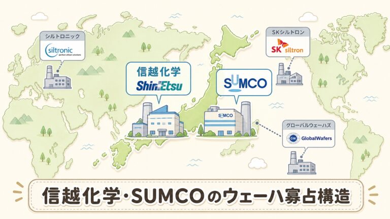【完全図解】信越化学・SUMCOのウェーハ寡占構造｜なぜ日本2社が世界を握るのか