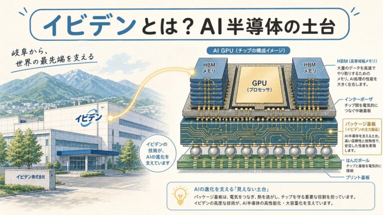 イビデン（4062）とは？AI半導体の「土台」ABF基板で世界首位｜事業構造を図解