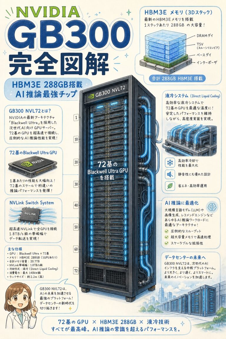 【完全図解】NVIDIA GB300（Blackwell Ultra）とは｜HBM3E 288GB搭載の"AI推論最強チップ"