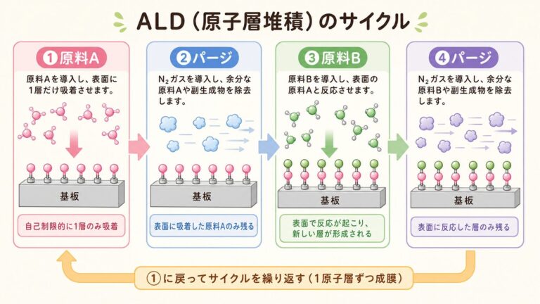 ALDとは？「原子1層ずつ」積む究極の精密成膜を初心者向けに解説 | AIインフラLab