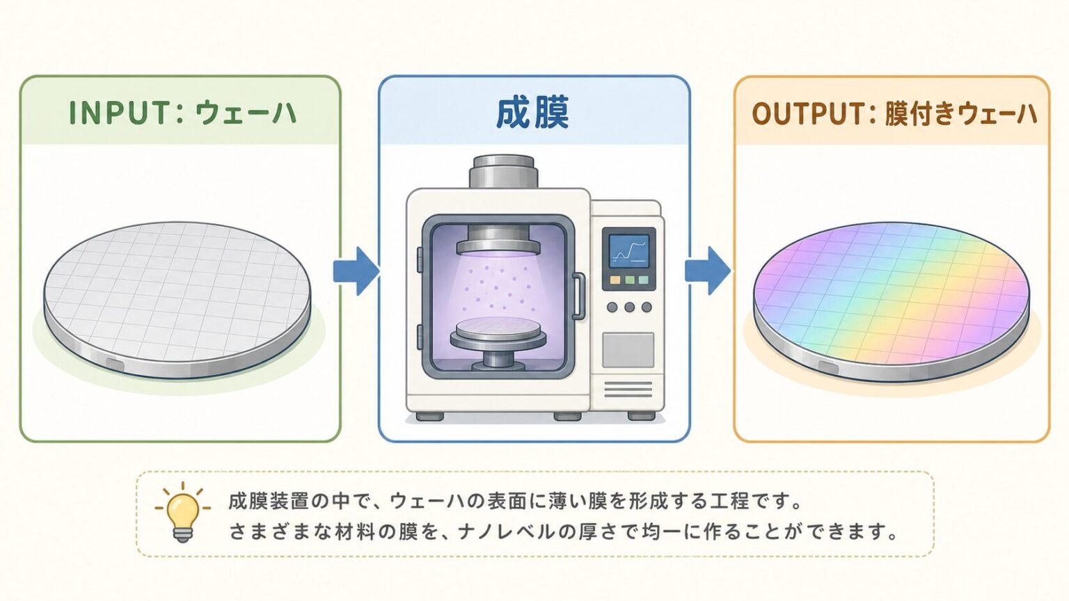 成膜とは?ウェーハに「膜」を積み重ねる工程をやさしく解説 | AIインフラLab