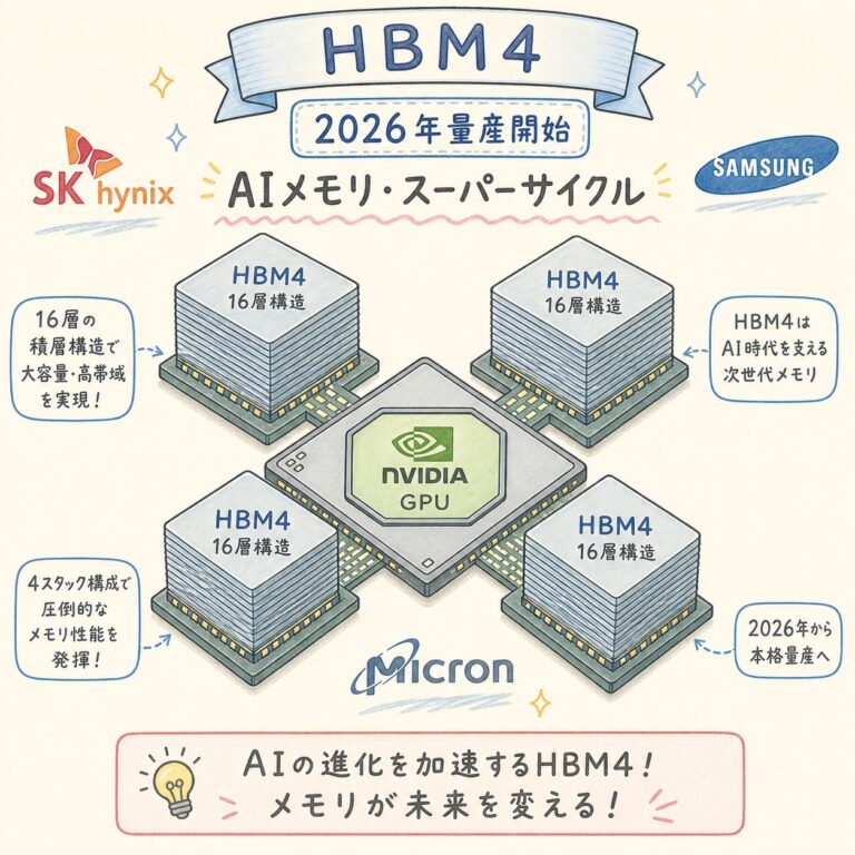 【完全図解】HBM4とは？2026年量産開始、AIメモリの"スーパーサイクル"を完全解説