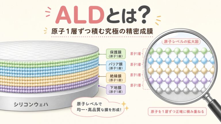ALDとは？「原子1層ずつ」積む究極の精密成膜を初心者向けに解説