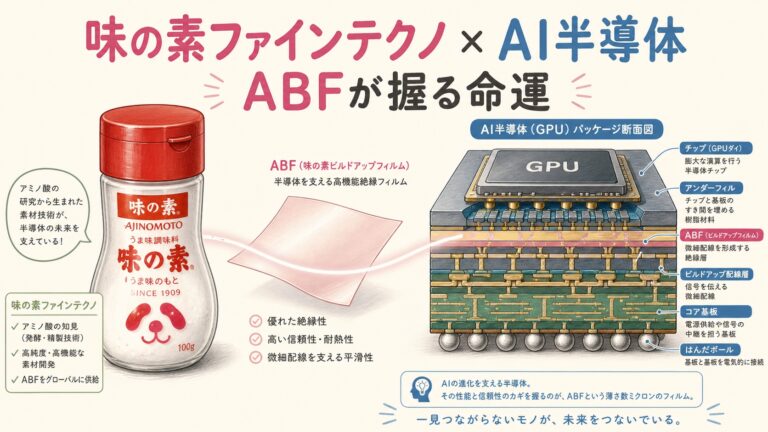 味の素ファインテクノのABFとは？AI半導体を支える絶縁フィルムが世界シェアほぼ100%の理由