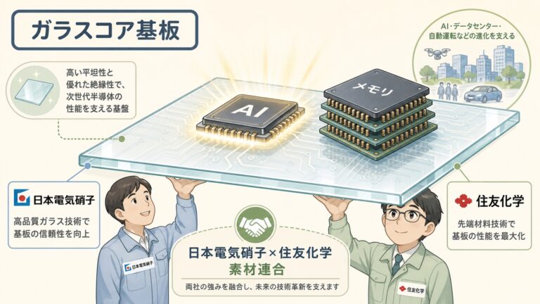 ガラスコア基板の"素材の覇者"｜日本電気硝子（5214）＋住友化学連合を企業分析｜サムスン合弁で本格離陸
