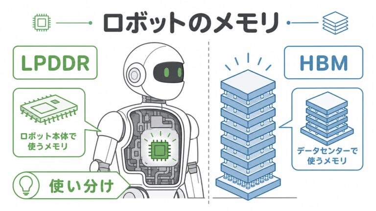 ロボットが積むメモリ｜LPDDRとHBMの使い分け