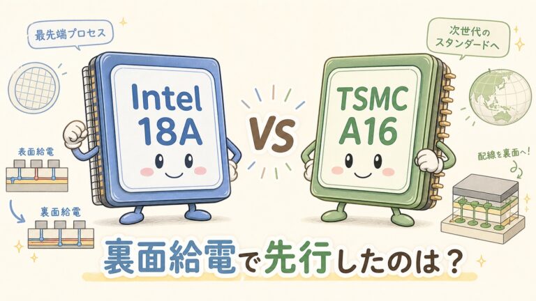 【図解】Intel 18A vs TSMC A16｜裏面給電で先行したのはどっち？「技術で勝って商売で苦戦」の構造