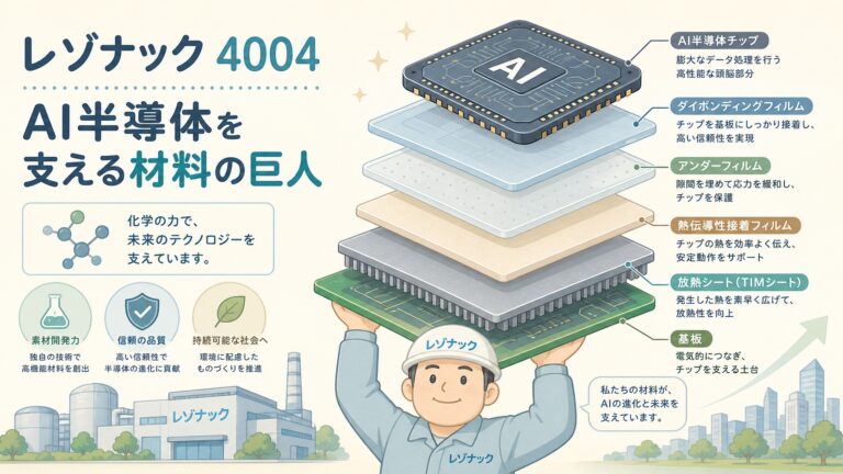 レゾナック（4004）とは？AI半導体の「後工程材料」を握る化学の巨人｜米国パネル移行に"5年先回り"投資