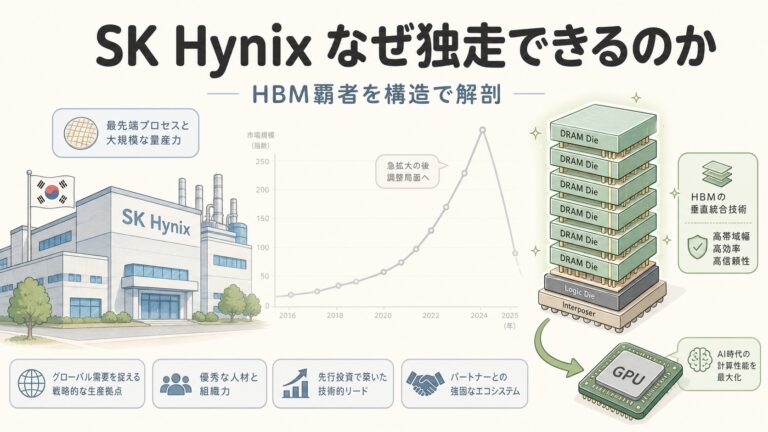 【完全図解】SK Hynix（000660）はなぜHBMで独走できるのか？高い利益率と株価の振れ幅を構造で解説