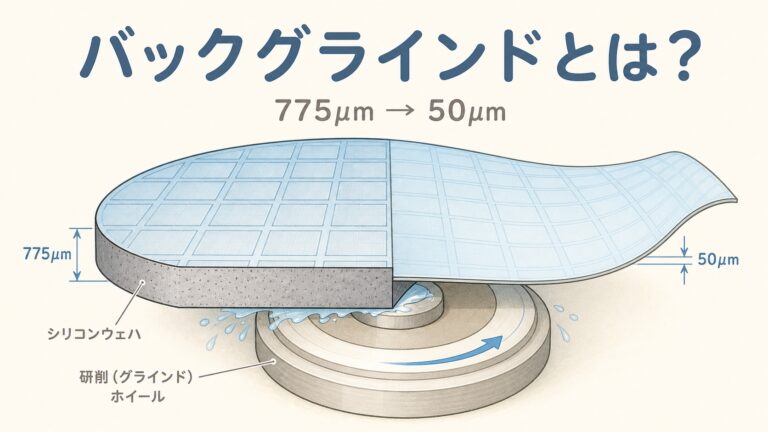 バックグラインドとは？半導体ウェーハの裏面を紙より薄く削る工程を図解