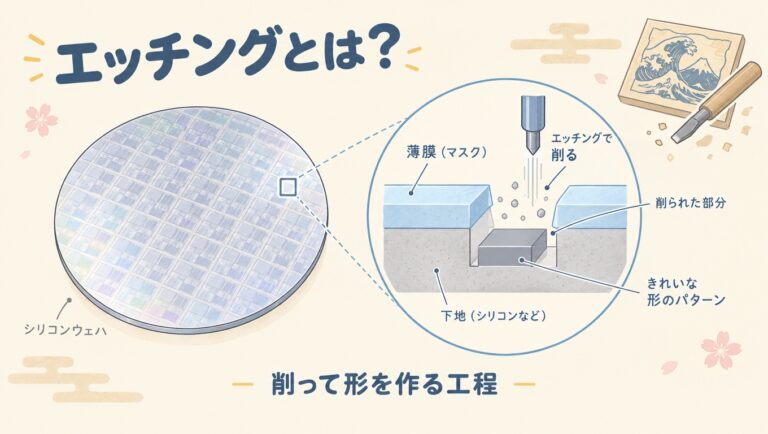 【完全図解】エッチングとは？半導体を「削って形を作る」工程を1から解説
