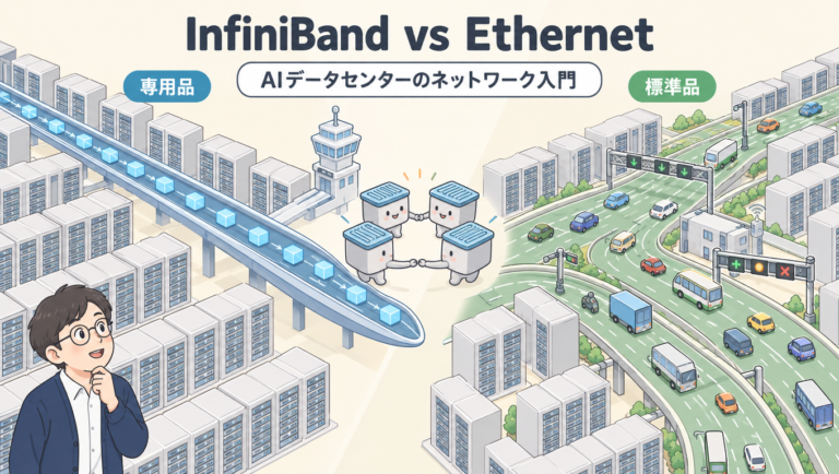 【完全図解】InfiniBandとEthernetの違いとは？AIデータセンターのネットワークを1から理解する